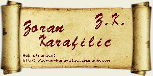 Zoran Karafilić vizit kartica